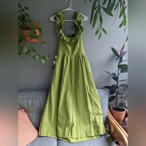 Free People Ruffle It Up Midi Dress, Green